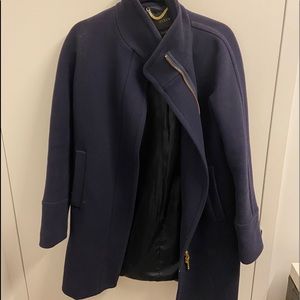 J.Crew Navy Stadium Cloth Nello Gori Coat Size 2